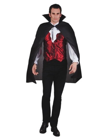 Capa de Drácula negra de 120cm - de alta qualidade, ideal para carnaval, festas temáticas e eventos especiais.